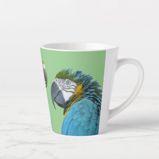 Witzige Talking Papageien Kruste. BG Green Latte T Milchtasse (Rechts)