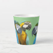 Witzige Talking Papageien Kruste. BG Green Latte T Milchtasse (Vorderseite)