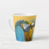Witzige Talking Papageien Kruste. BG Latte Tasse (Linke Ecke)