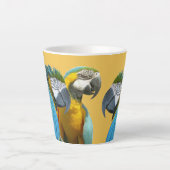 Witzige Talking Papageien Kruste. BG Latte Tasse (Vorderseite)