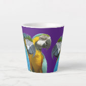 Witzige Talking Papageien Kruste. BG Lila Latte-Ta Milchtasse (Vorderseite)