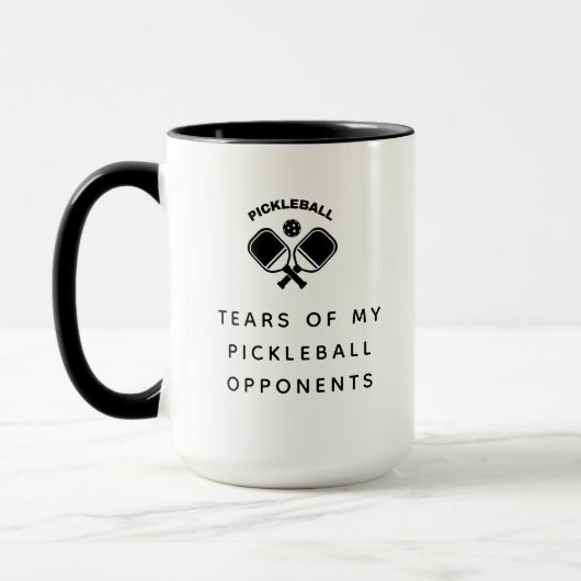 Witzige Tränen meiner Pickleball-Gegner Typografie Tasse (Links)
