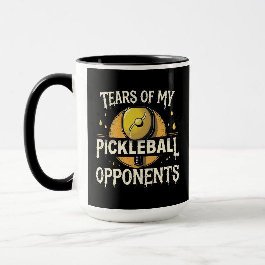 Witzige Tränen meiner Pickleball-Gegner Typografie Tasse (Links)