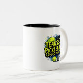 Witzige Tränen meiner Pickleball-Gegner Typografie Zweifarbige Tasse (VorderseiteRechts)