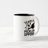 Witzige Tränen meiner Pickleball-Gegner Typografie Zweifarbige Tasse (VorderseiteRechts)