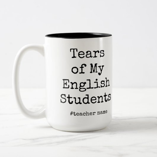 Witzige Tränen meiner Schüler | Englischlehrer Zweifarbige Tasse (Links)