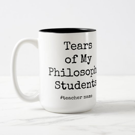 Witzige Tränen meiner Schüler | Philosophielehrer Zweifarbige Tasse (Links)