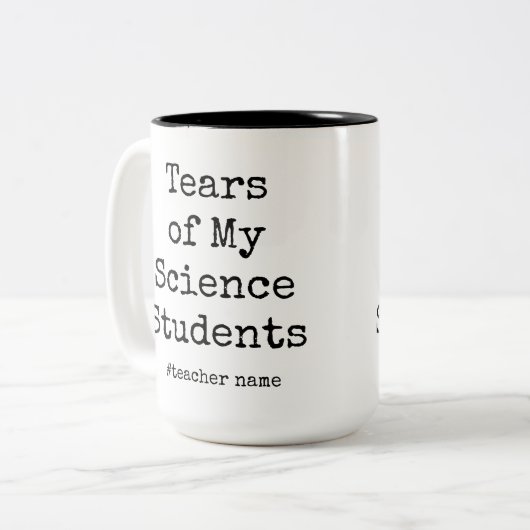 Witzige Tränen meiner Schüler | Wissenschaftslehre Zweifarbige Tasse (Vorderseite Links)