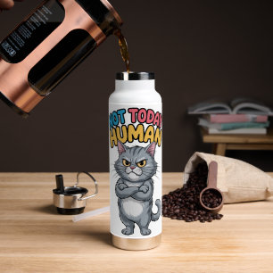 Witzige Wasserflasche für Katzenbesitzer mit Humor Trinkflasche