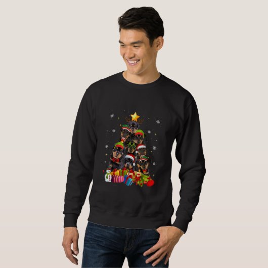 witzige Weihnachtsgeschenke für Rottweiler Sweatshirt (Vorne ganz)
