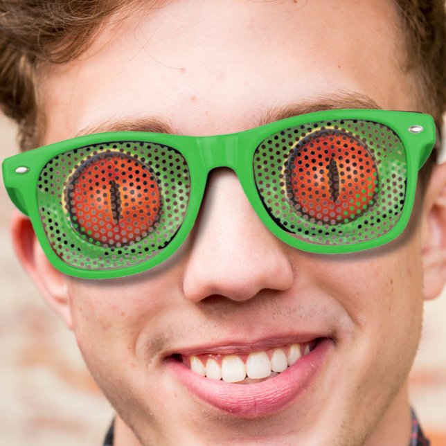 witzige, wilde Eidechsenaugen Sonnenbrille (funny novelty wild animal lizard gecko eyes retro sunglasses)