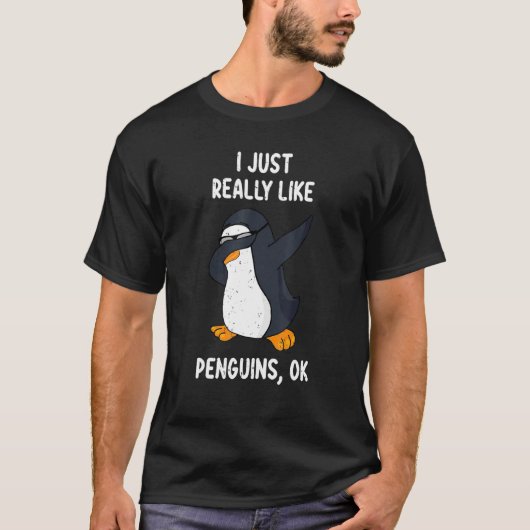 Witzige Zitate, die ich einfach wie Pinguine Costu T-Shirt (Vorderseite)