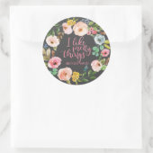 Witzige Zitate: "Ich mag Hübsche Dinge und Schlagw Runder Aufkleber (Tasche)