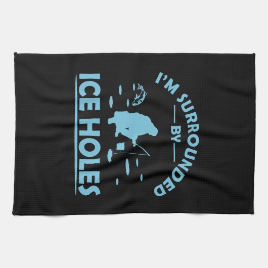 witzige Zitate über Eisfischen Geschirrtuch (Horizontal)