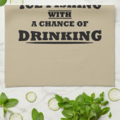 witzige Zitate über Eisfischen und Trinken Liebhab Geschirrtuch (Gefaltet)