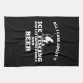 witzige Zitate über Eisfischen und Trinken Liebhab Geschirrtuch (Horizontal)