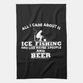 witzige Zitate über Eisfischen und Trinken Liebhab Geschirrtuch (Vertikal)