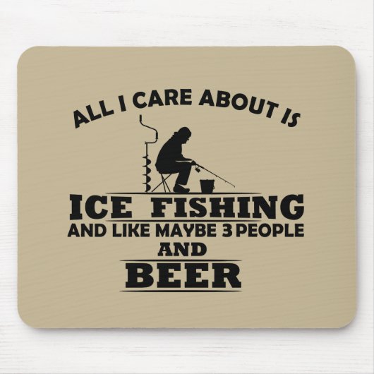 witzige Zitate über Eisfischen und Trinken Liebhab Mousepad (Vorne)