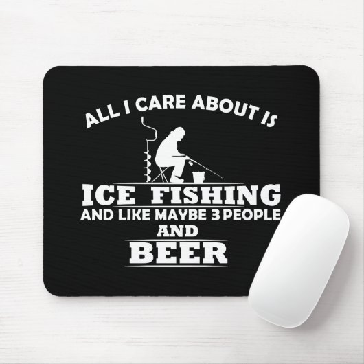 witzige Zitate über Eisfischen und Trinken Liebhab Mousepad (Mit Mouse)