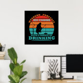 witzige Zitate über Eisfischen und Trinken Liebhab Poster (Heimbüro)