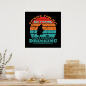 witzige Zitate über Eisfischen und Trinken Liebhab Poster (Küche)