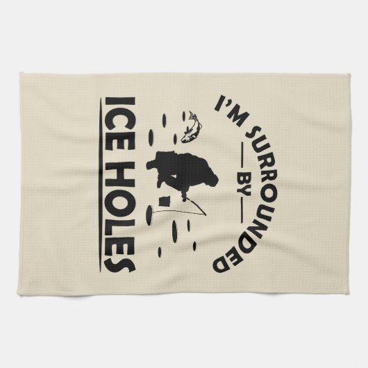 witzige Zitate über Eisfischer Geschirrtuch (Horizontal)