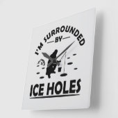 witzige Zitate über Eisfischer Quadratische Wanduhr (Winkel)