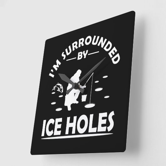 witzige Zitate über Eisfischer Quadratische Wanduhr (Winkel)