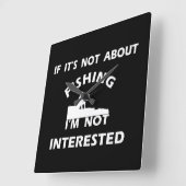 witzige Zitate zum Angeln Quadratische Wanduhr (Winkel)