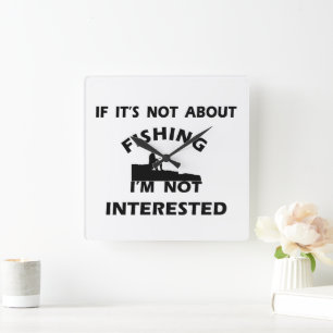 witzige Zitate zum Angeln Quadratische Wanduhr