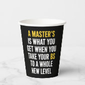 Witzige Zitate zum Master-Abschluss Pappbecher (Vorderseite)