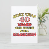 Witziger 40. Jahrestag Karte (Stehend Vorderseite)