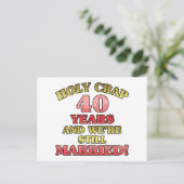 Witziger 40. Jahrestag Postkarte (Stehend Vorderseite)