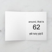 Witziger 62. Geburtstagswunsch Karte (Innenseite)