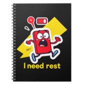 Witziger Akku: Wenn Energie wegläuft Notizblock (Vorderseite)