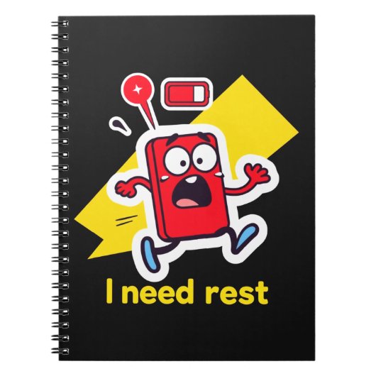 Witziger Akku: Wenn Energie wegläuft Notizblock (Vorderseite)