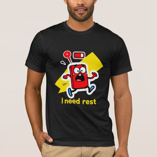 Witziger Akku: Wenn Energie wegläuft T-Shirt (Vorderseite)