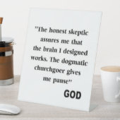 witziger Antireligionsfreund Sockelschild (In Situ)