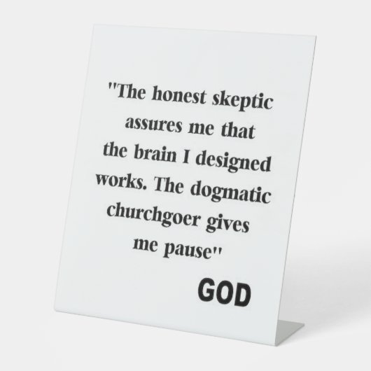 witziger Antireligionsfreund Sockelschild (Vorderseite)