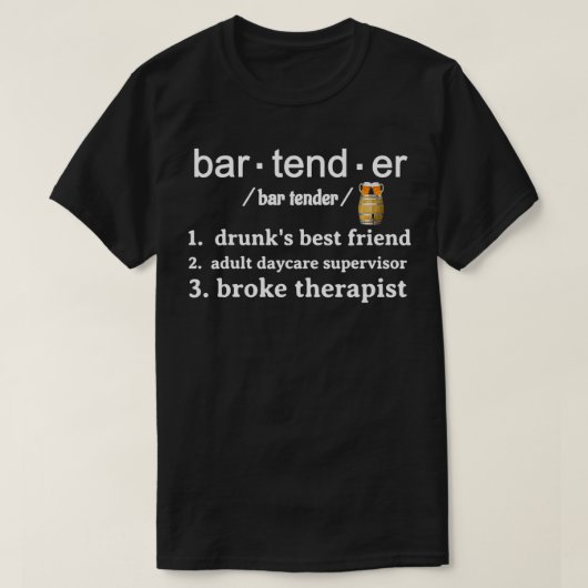 witziger Barkeeper-Definitionsgeschenk T-Shirt (Design vorne)