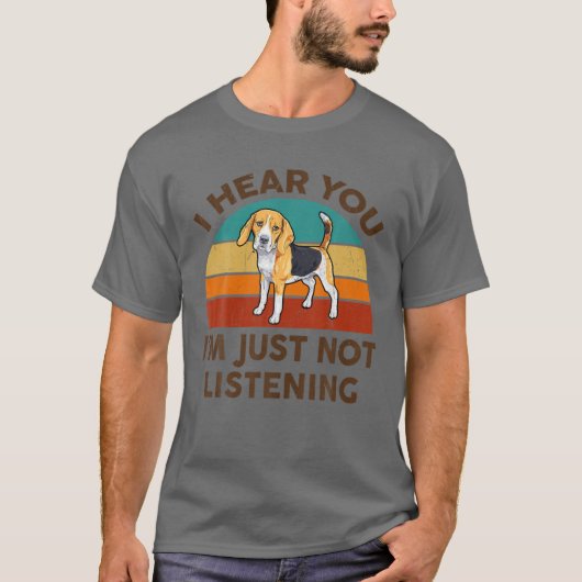 Witziger Beagle, den ich höre, ich höre einfach ni T-Shirt (Vorderseite)
