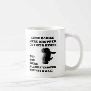 Witziger Becher Gegen Eine Wand Geworfen Kaffeetasse