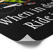 Witziger Bird auf dem Bike & Inspiration Poster (Ecke)