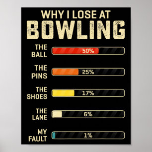 Witziger Bowling für Männer Frauen Kinder Warum ic Poster