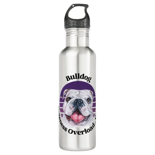 Witziger Bulldog Edelstahlflasche (Vorderseite)