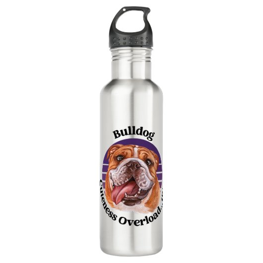 Witziger Bulldog Edelstahlflasche (Vorderseite)