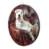Witziger Bullenhund auf dem Sofa Dartscheibe (Vorderseite rechts)