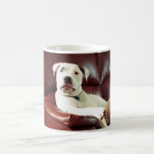 Witziger Bullenhund auf dem Sofa Kaffeetasse (Mittel)