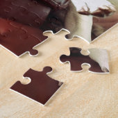 Witziger Bullenhund auf dem Sofa Puzzle (Seite)