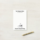 Witziger Cartoon eines Teppichmatters in Arbeitsun Post-it Klebezettel (Auf Schreibtisch)